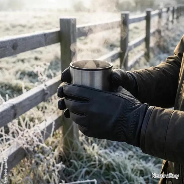 Gants Deerhunter marron en cuir de ch�vre d�perlant L