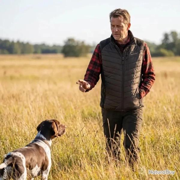 Gilet matelass� Deerhunter Moor marron � empi�cements tricot�s 3XL