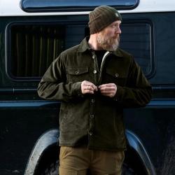 Veste Deerhunter verte en velours c&ocirc;tel&eacute; doubl&eacute;e sherpa 2XL