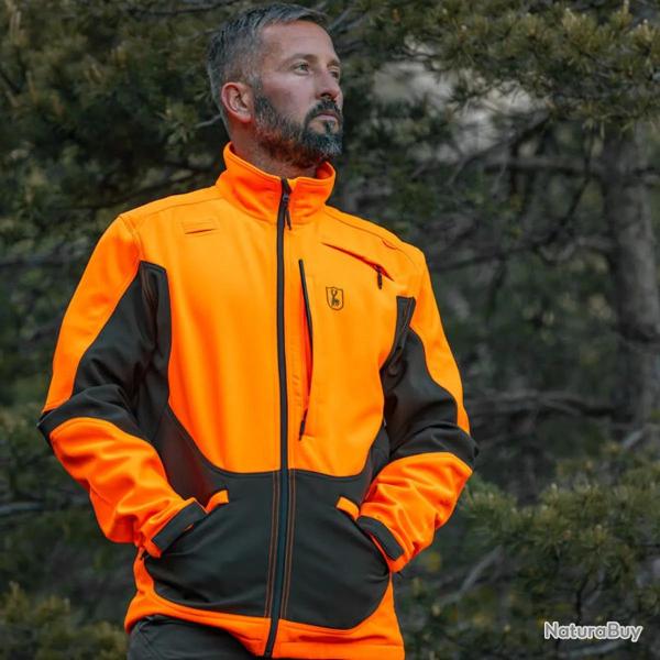 Veste softshell Deerhunter Rogaland orange et verte 3XL