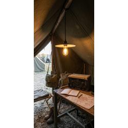 Lampe &eacute;maill&eacute;e vintage style WW2 pour campement US reconstitutions