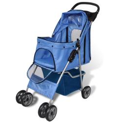 Poussette pour chiens 15 kg Bleu