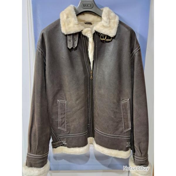 Blouson Bombardier Aviateur Cuir Homme XL - 54