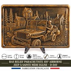 Bas Relief 101e Airborne Jeep Sainte-M&egrave;re-&Eacute;glise D-Day Normandie 1944