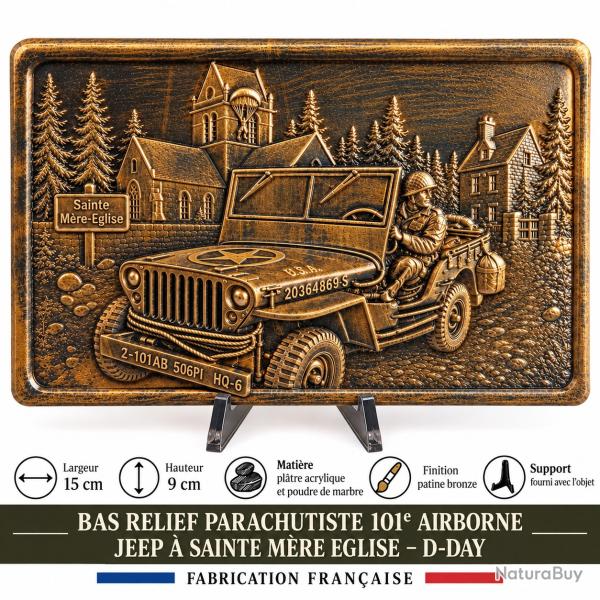 Bas Relief 101e Airborne Jeep Sainte-M�re-�glise D-Day Normandie 1944