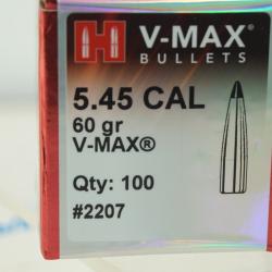 ogives hornady 60gr v max 5.45x39 pour ench&egrave;re 1� sans prix de r&eacute;serve