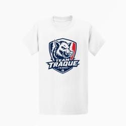 T-shirt Chasse Team Traque France Sanglier Blanc