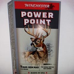 Winchester power point 7mm rem 175 gr 20 munitions