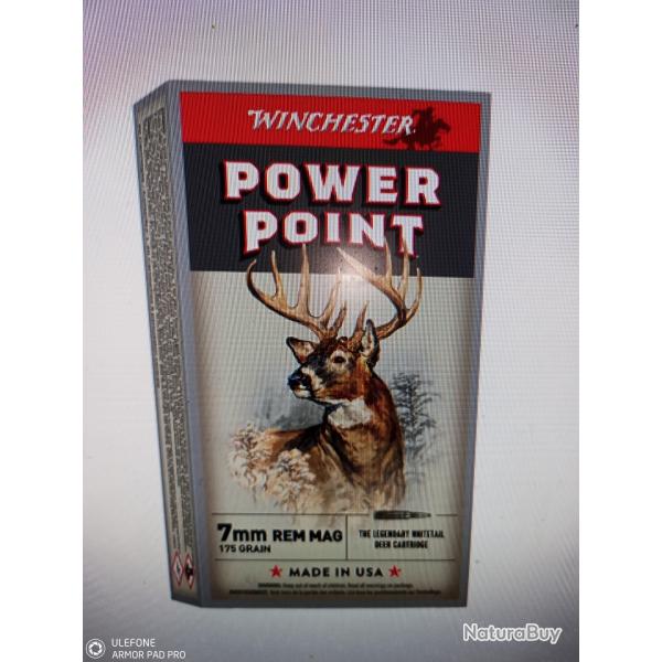 Winchester power point 7mm rem 175 gr 20 munitions