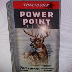 Winchester power point 7 mm rem 150 gr 20 munitions
