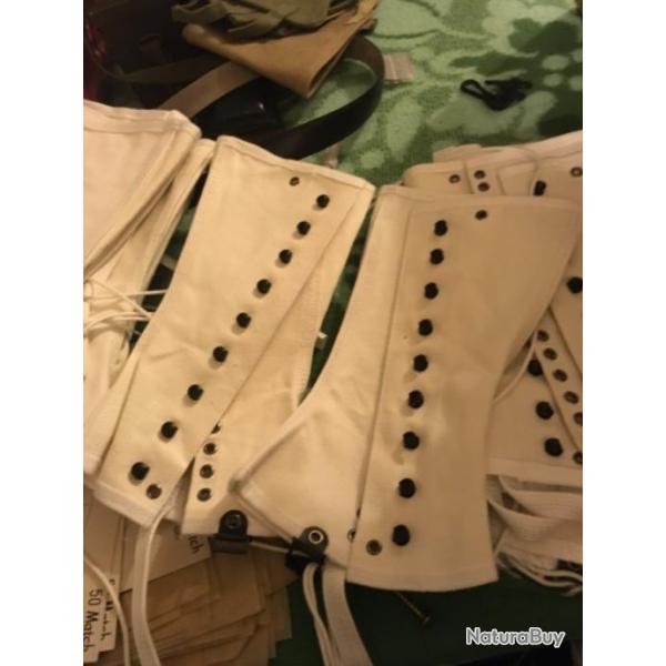 Gu�tres US ww2  toile blanche  �tat NEUF  taille 3R / 4R