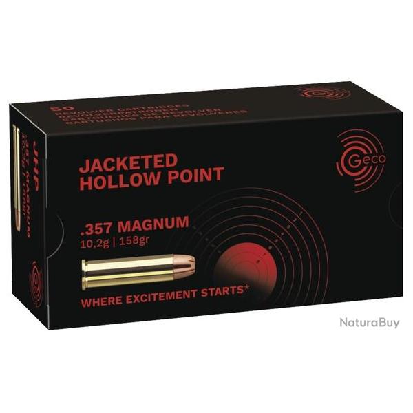 Cartouches Geco JHP Cal 357 mag 158 gr 10.2 g