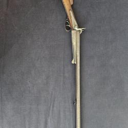 Ancien fusil de chasse &agrave; broche calibre 16 - Canons Damas - Fin XIXe