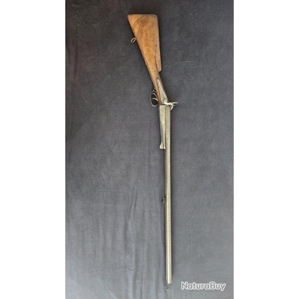 Ancien fusil de chasse � broche calibre 16 - Canons Damas - Fin XIXe