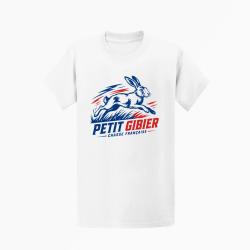 T-shirt Chasse Petit Gibier Chasse Fran&ccedil;aise Li&egrave;vre Blanc