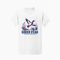 T-shirt Chasse Gibier d'Eau Chasse Fran&ccedil;aise Canard Blanc