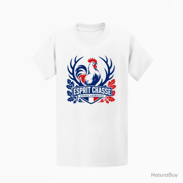 T-shirt Chasse Esprit Chasse Fran�aise Coq Blanc