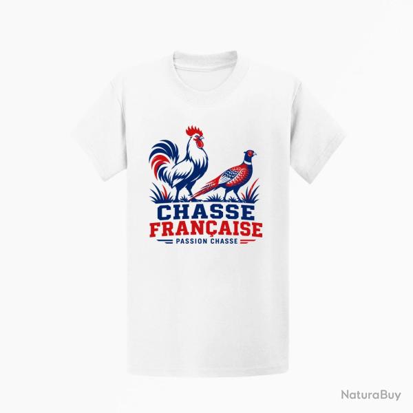 T-shirt Chasse Coq et Faisan Chasse Fran�aise Blanc