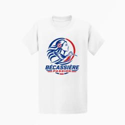 T-shirt Chasse B&eacute;cassi&egrave;re Passion Fran&ccedil;aise Blanc
