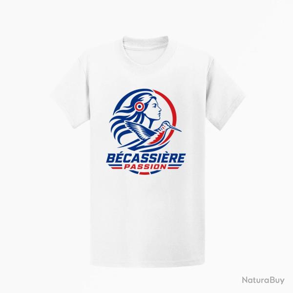 T-shirt Chasse B�cassi�re Passion Fran�aise Blanc