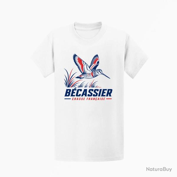 T-shirt Chasse B�cassier Passion Chasse Fran�aise Blanc