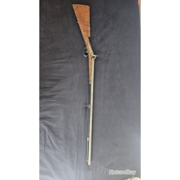 Rare fusil de chasse � percussion XIXe - Canons Damas sign�s � Pallier � Corbeil � � l'or