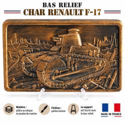 Bas-Relief Char Renault FT-17 WW1 1914-1918 Patine Bronze Fabrication Fran&ccedil;aise
