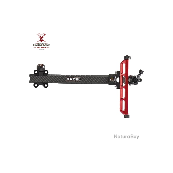 Viseur Achieve New Carbon Bar no lock ext 9" - Axcel - Droitier / Argent
