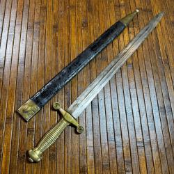 GLAIVE 1831 ALL&Eacute;G&Eacute; TYPE GARDE NATIONALE FOURREAU CUIR