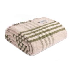 Plaid en laine vierge XXL Hex - Olive - Tweedmill - Olive / Taille unique