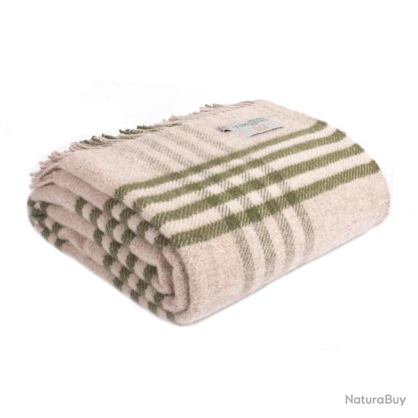 Plaid en laine vierge XXL Hex - Olive - Tweedmill - Olive / Taille unique