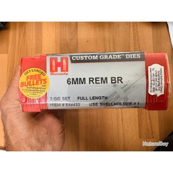 JEU D'OUTIL HORNADY 6 mm REM BR    REF 546432  2 OUTILS