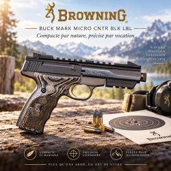 PROMOTION BROWNING BUCKMARK MICRO CNTR BLK LBL ADJ S THR 22LR