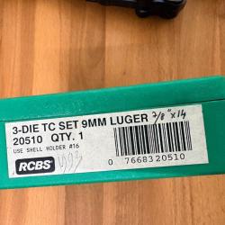 JEU D'OUTIL RCBS 9mm luger 9 PARA REF 20510  3 OUTILS