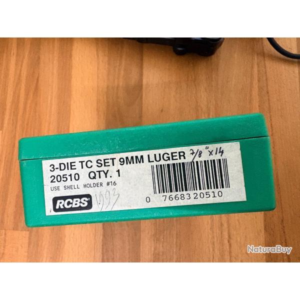 JEU D'OUTIL RCBS 9mm luger 9 PARA REF 20510  3 OUTILS