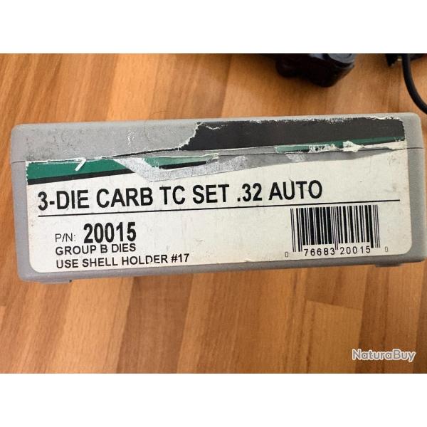 JEU D'OUTIL RCBS 32 AUTO  REF 20015  3 OUTILS carbure