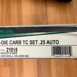 JEU D'OUTIL RCBS 25 AUTO  REF 21015  3 OUTILS carbure