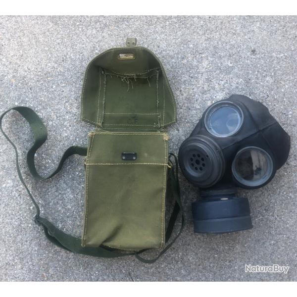 MASQUE A GAZ ANGLAIS   NORMANDIE 1944, DATE 1944 BRITISH WW2, avec sac.et notice