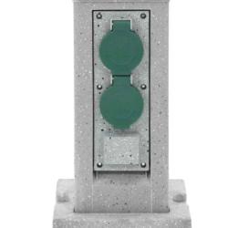 Prise ext&eacute;rieur polypropyl&egrave;ne gris 16x16x43,5 cm 4 voies IP44