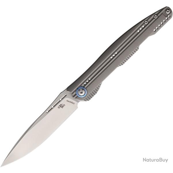 Couteau CH Knives Journey Lame Acier M390 Manche Titane Gris Framelock CHJGR