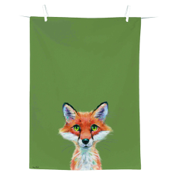 Torchon de cuisine Fox Rocco - Ref 26105-02 - Cadeau th&egrave;me chasse