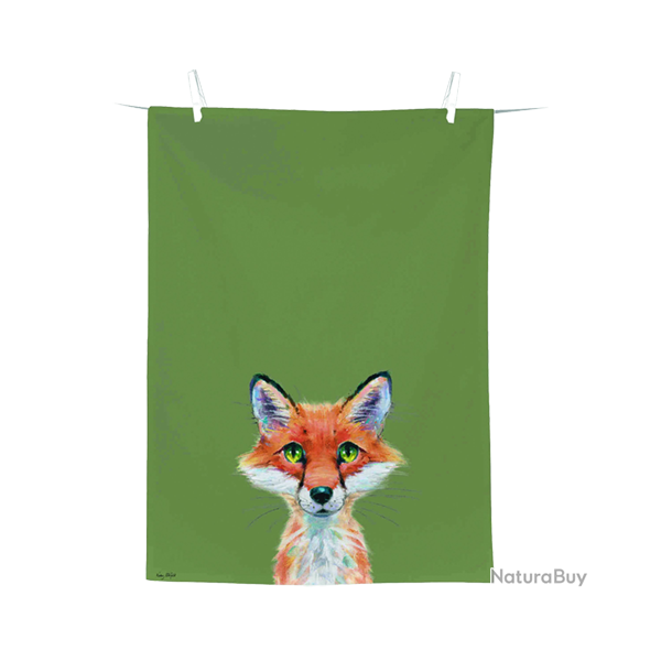 Torchon de cuisine Fox Rocco - Ref 26105-02 - Cadeau th�me chasse
