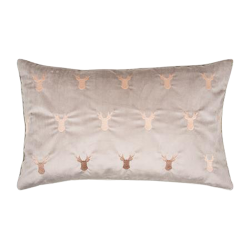 Housse de Coussin Elk Taupe - Ref 26103-35 - Cadeau th&egrave;me chasse