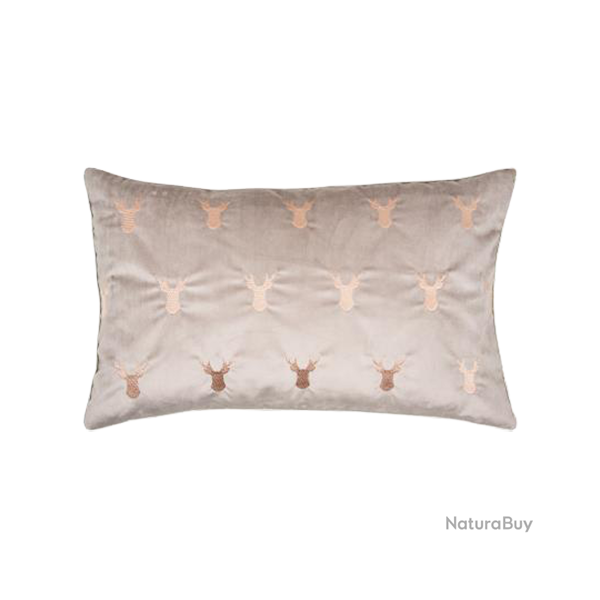 Housse de Coussin Elk Taupe - Ref 26103-35 - Cadeau th�me chasse