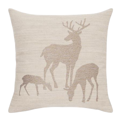 Housse de Coussin Deer Familiy - Ref 26103-36 - Cadeau th&egrave;me chasse
