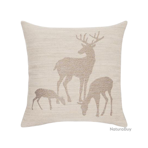 Housse de Coussin Deer Familiy - Ref 26103-36 - Cadeau th�me chasse