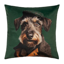 Housse de Coussin Ruby Dark Green - Ref 26103-37 - Cadeau th&egrave;me chasse