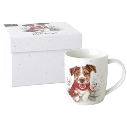 Mug &agrave; caf&eacute; Chien No&euml;l - Ref 25202-23 - Cadeau th&egrave;me chasse