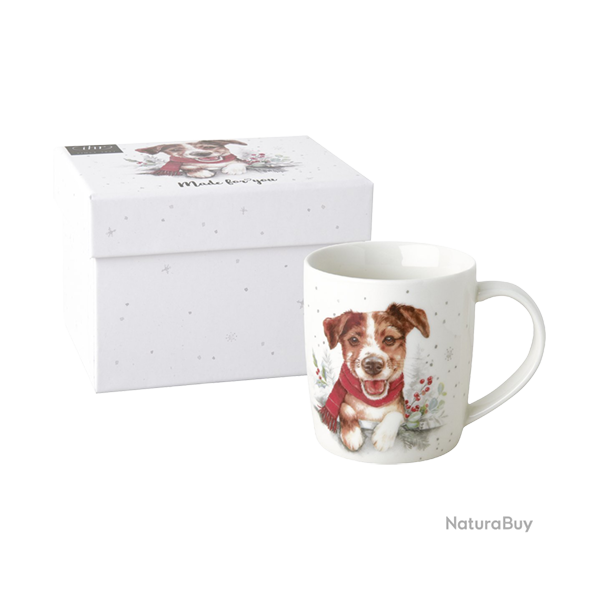 Mug � caf� Chien No�l - Ref 25202-23 - Cadeau th�me chasse