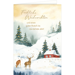 Carte de No&euml;l - Ref 32501-48 - Cadeau th&egrave;me chasse